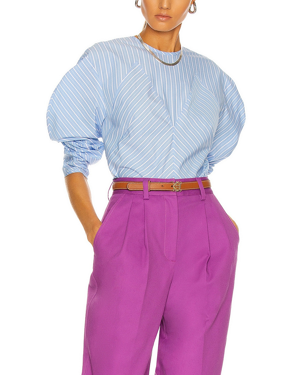 Aknvas Striped Blue Margot Blouse Size 0